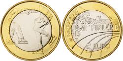 World Coins - Finland, 5 Euro, Figure Skating, 2015, Vantaa, Bi-Metallic,