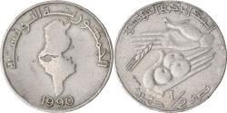 World Coins - Coin, Tunisia, 1/2 Dinar, 1990