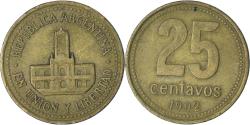 World Coins - Argentina, 25 Centavos, 1992