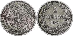 World Coins - Coin, Finland, Alexander II, 2 Markkaa, 1870, Helsinki, , Silver