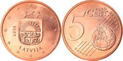 World Coins - Latvia, 5 Euro Cent, 2014, , Copper Plated Steel