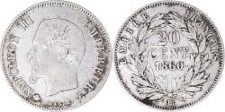 World Coins - Coin, France, Napoleon III, 20 Centimes, 1860, Strasbourg, , Silver