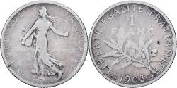 World Coins - France, 1 Franc, Semeuse, 1903, Paris, Silver, , Gadoury:467, KM:844.1