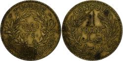 World Coins - Tunisia, Anonymous, Franc, 1921/AH1340, Paris, Aluminum-Bronze,