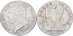 World Coins - France, Louis XVI, 1/2 Ecu de 3 Livres, 1793 / AN 5, Paris, Silver,