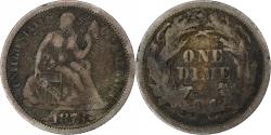 Us Coins - United States, Dime, Seated Liberty, 1873, Philadelphia, Silver,