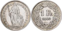 World Coins - Switzerland, Franc, 1940, Bern, Silver, , KM:24