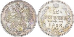 World Coins - Coin, Russia, Nicholas II, 15 Kopeks, 1912, Saint-Petersburg, , Silver