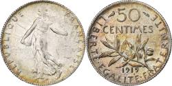 World Coins - France, Semeuse, 50 Centimes, 1919, Paris, , Silver, KM:854