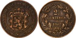 World Coins - Luxembourg, William III, 2-1/2 Centimes, 1908, Utrecht, Bronze, , KM:21