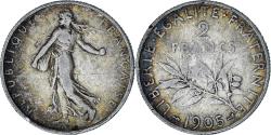 World Coins - Coin, France, Semeuse, 2 Francs, 1905, Paris, , Silver, KM:845.1