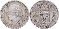 World Coins - France, Louis XVIII, Quart, 1822, Paris, Silver, , Gadoury:352