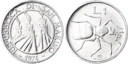 World Coins - Coin, San Marino, Lira, 1974, Rome, FDC, , Aluminum, KM:30