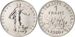 World Coins - France, Franc, Semeuse, 1980, Monnaie de Paris, série FDC, Nickel,