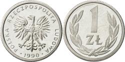 World Coins - Poland, Zloty, 1990, Warsaw, , Aluminum, KM:49.3