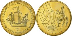 World Coins - Estonia, Medal, 20 C, Essai-Trial, 2003, Copper-Nickel Gilt,