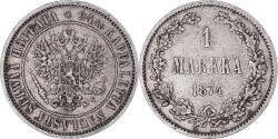 World Coins - Coin, Finland, Alexander II, Markka, 1874, Helsinki, , Silver, KM:3.2
