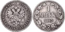 World Coins - Coin, Finland, Alexander II, Markka, 1865, Helsinki, , Silver, KM:3.1