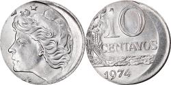 World Coins - Coin, Brazil, 10 Centavos, 1974, planchet error, , Stainless Steel