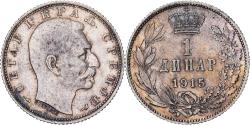 World Coins - SERBIA, Dinar, 1915, Paris, KM #25.3, , Silver, 23, 4.99