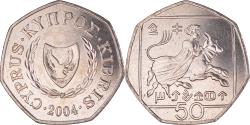 World Coins - Coin, Cyprus, 50 Cents, 2004, , Copper-nickel, KM:66