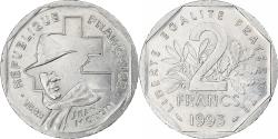 World Coins - France, Jean Moulin, 2 Francs, 1993, Monnaie de Paris, , Nickel