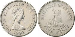 World Coins - Jersey, 5 Pence, 1992, Copper-nickel,
