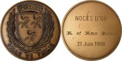 World Coins - France, Medal, Noces d'Or, Ville de Thiais, 1980, Bronze,