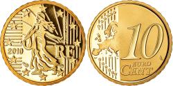 World Coins - France, 10 Euro Cent, 2010, BE, , Brass, KM:1410