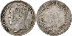 World Coins - Belgium, Albert I, 50 Centimes, 1911, Silver, , KM:71