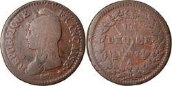 World Coins - Coin, France, Dupré, Decime, AN 7, Paris, Coq/Corne, , Bronze