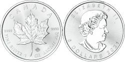 World Coins - Canada, Elizabeth II, 5 Dollars, Maple Leaf, 2021, Silver,