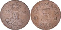 World Coins - Coin, Denmark, Margrethe II, 5 Öre, 1974, Copenhagen, , Copper Clad