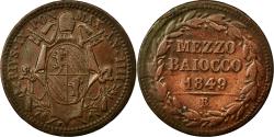 World Coins - Coin, ITALIAN STATES, PAPAL STATES, Pius IX, Mezzo (1/2) Baiocco, 1849, Roma