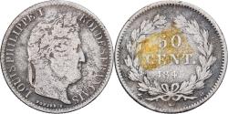 World Coins - France, 50 Centimes, Louis-Philippe, 1845, Rouen, Silver, , Gadoury:408