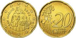 World Coins - San Marino, 20 Euro Cent, 2002, , Brass, KM:444