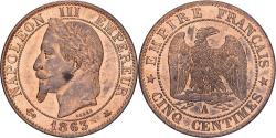 World Coins - France, Napoleon III, 5 Centimes, 1863, Paris, Bronze, , Gadoury:155