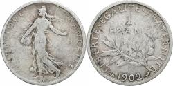 World Coins - Coin, France, Semeuse, Franc, 1902, Paris, , Silver, KM:844.1, Le