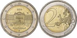 World Coins - Germany, 2 Euro, Bundesrat, 2019, Hamburg, Bi-Metallic,
