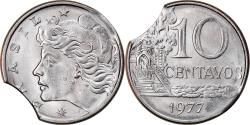 World Coins - Coin, Brazil, 10 Centavos, 1977, error clipped planchet, , Stainless