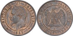 World Coins - France, Napoleon III, 10 Centimes, 1863, Paris, Bronze, , Gadoury:253