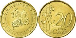 World Coins - Monaco, 20 Euro Cent, 2002, , Brass, KM:171