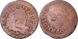 World Coins - France, Louis XIII, Double Tournois, 1632, La Rochelle, Copper,