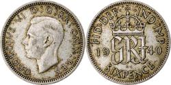 World Coins - Great Britain, George VI, 6 Pence, 1940, , Silver, KM:852