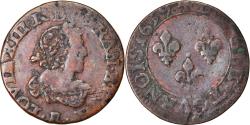 World Coins - Coin, France, Louis XIII, Double tournois, buste laurée et drapé, Double
