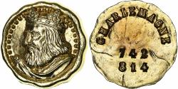 World Coins - France, Medal, Charlemagne, Gilt Metal,