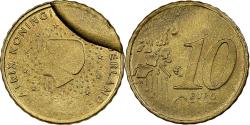 World Coins - Netherlands, Beatrix, 10 Euro Cent, error cud coin, Utrecht, Nordic gold