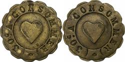 World Coins - France, 30 Centimes, A Consommer, Brass, Coeur,