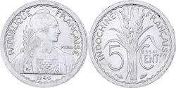 World Coins - French Indochina, 5 Centimes, 1946, Paris, Pattern, Aluminum,