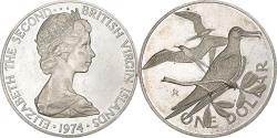World Coins - British Virgin Islands, Elizabeth II, Dollar, 1974, Franklin Mint, Silver